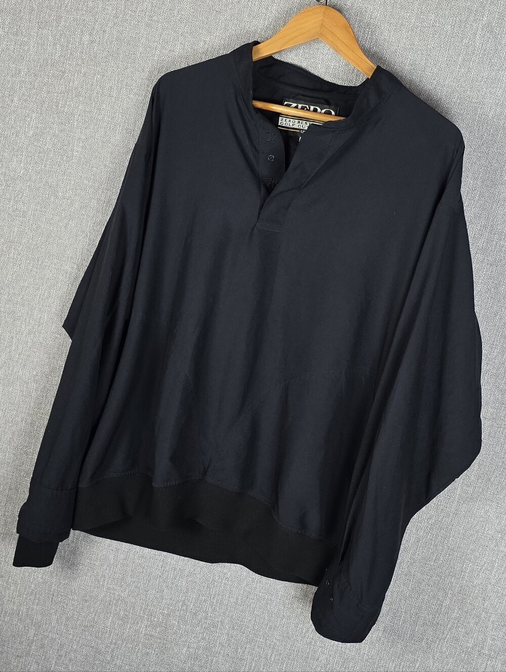 Zero Restriction Golf Outerwear 1/4 Snap Pullover Long Sleeve Black Mens Sz L